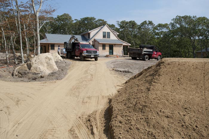Development dirt driveway construction house