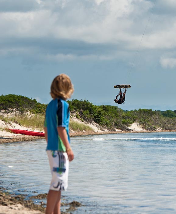 Kite surfer pond beach
