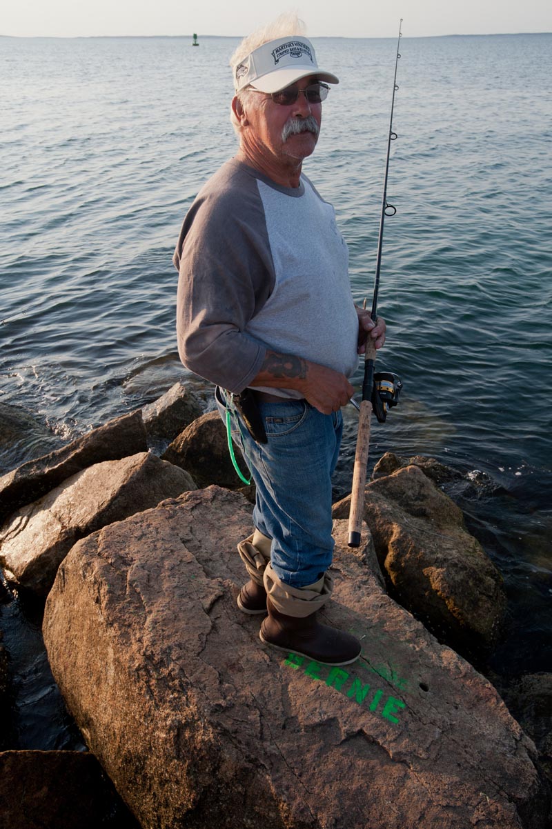Bernie Arruda goes fishing on jetty