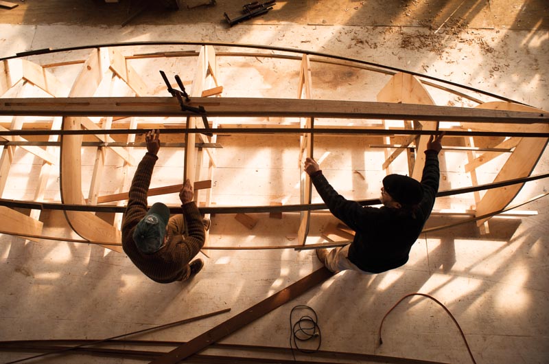 working on whaleboat