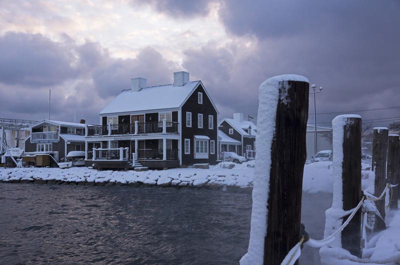 Tisbury Wharf, Snow