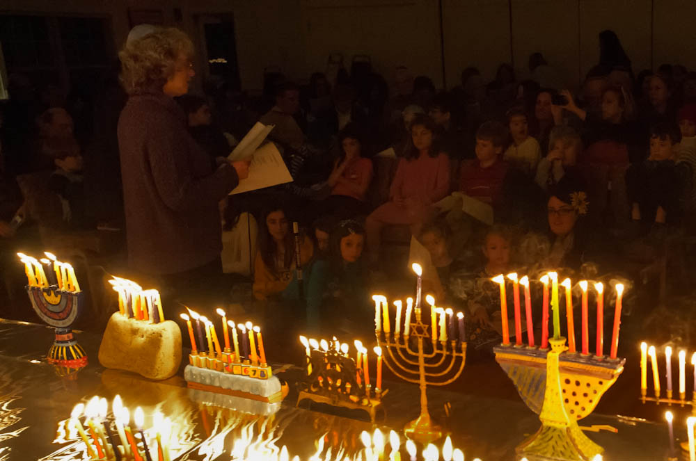 Storytelling with candlelight.