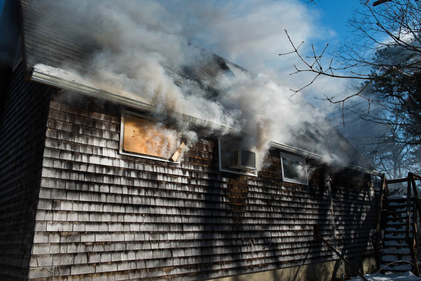 Smoke fills the house
