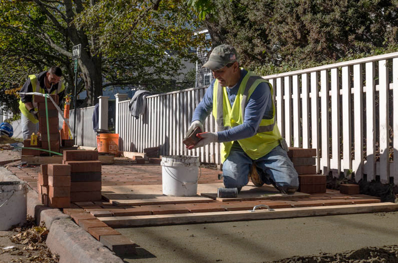 New brick sidewalk