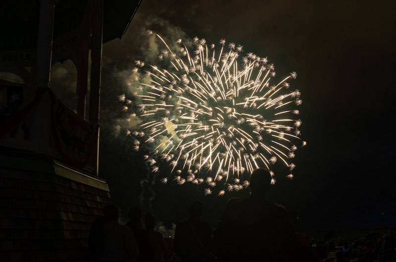 Thousands of sparklers overhead.