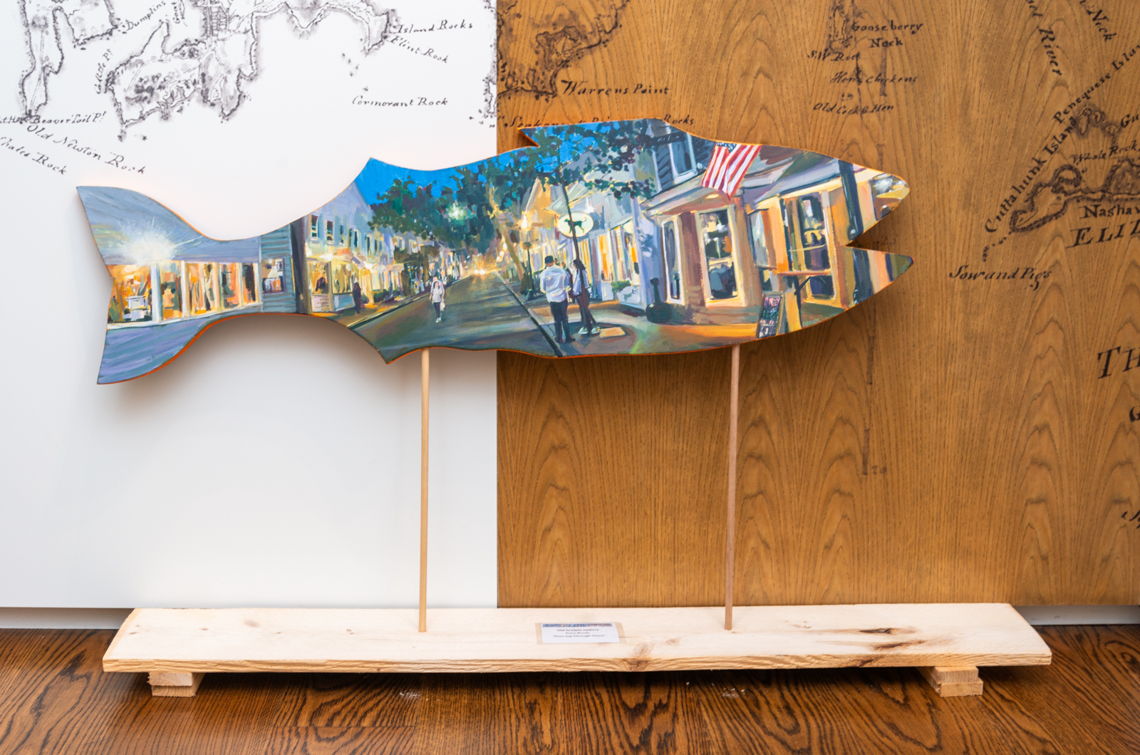 "Bass-ing Through Town" By: Erica Brody (for Old Sculpin Gallery).