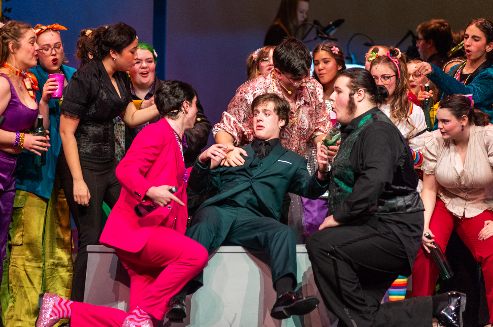 Everyone tells Malvolio (Aiden Weiland) "You're the worst!"