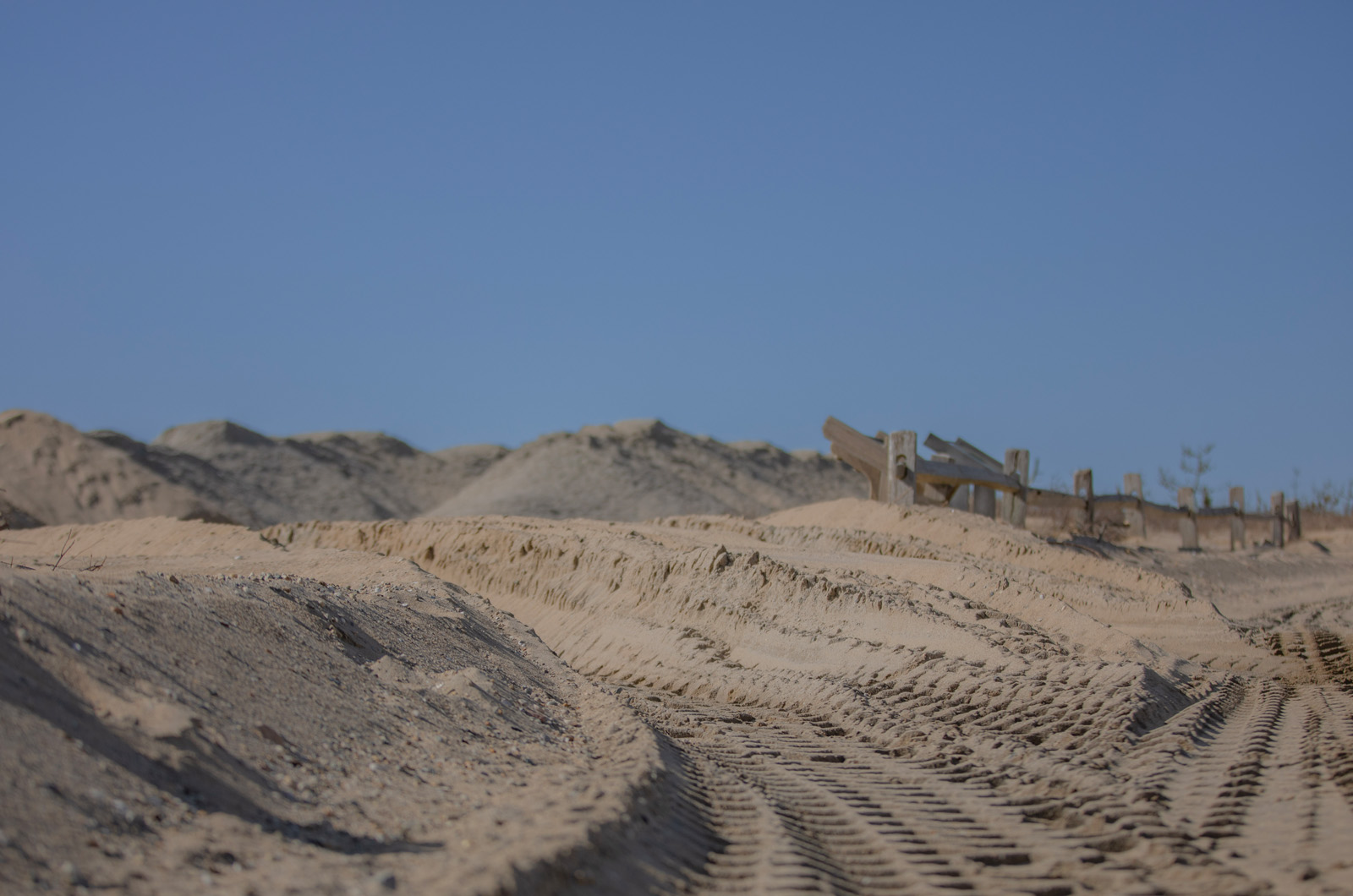 Heavy equipment is at work on South Beach.