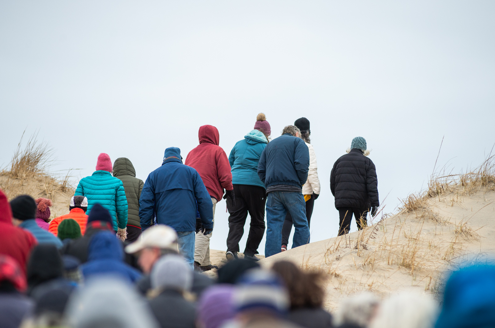 Ascending the dunes.