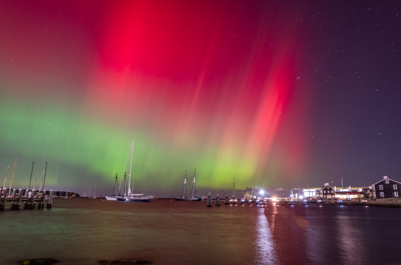 Aurora Borealis over Vineyard Haven Harbor.