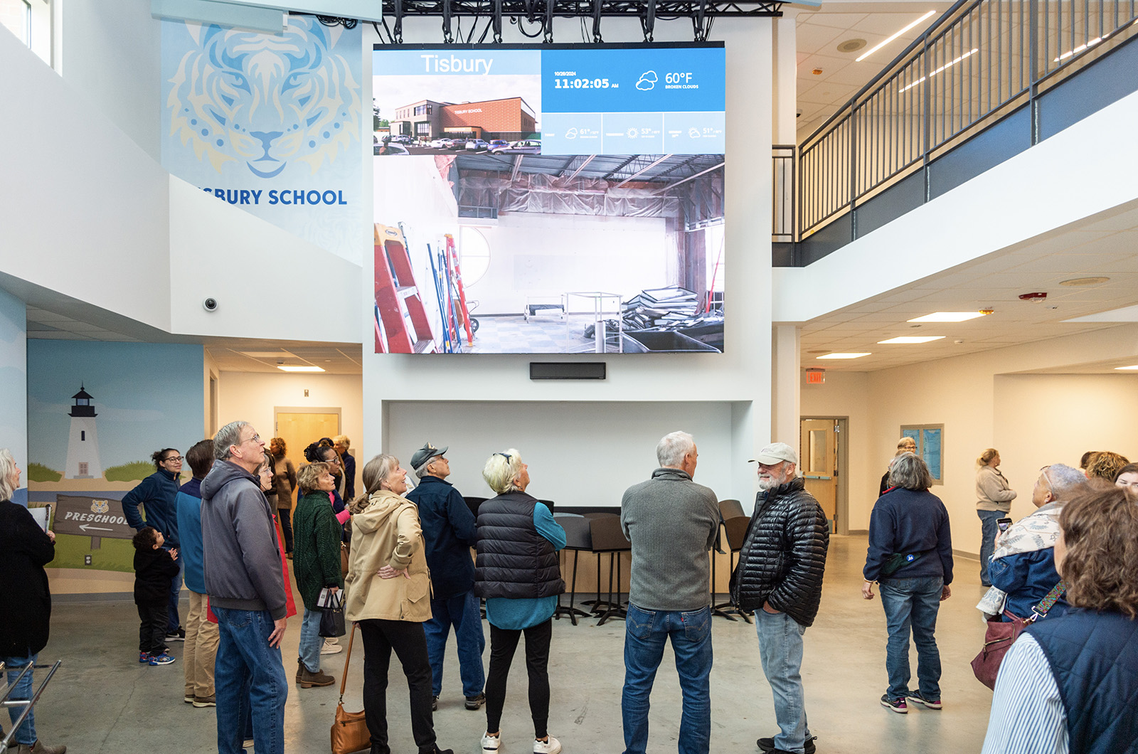 Tour groups check out the new cafeteria space.