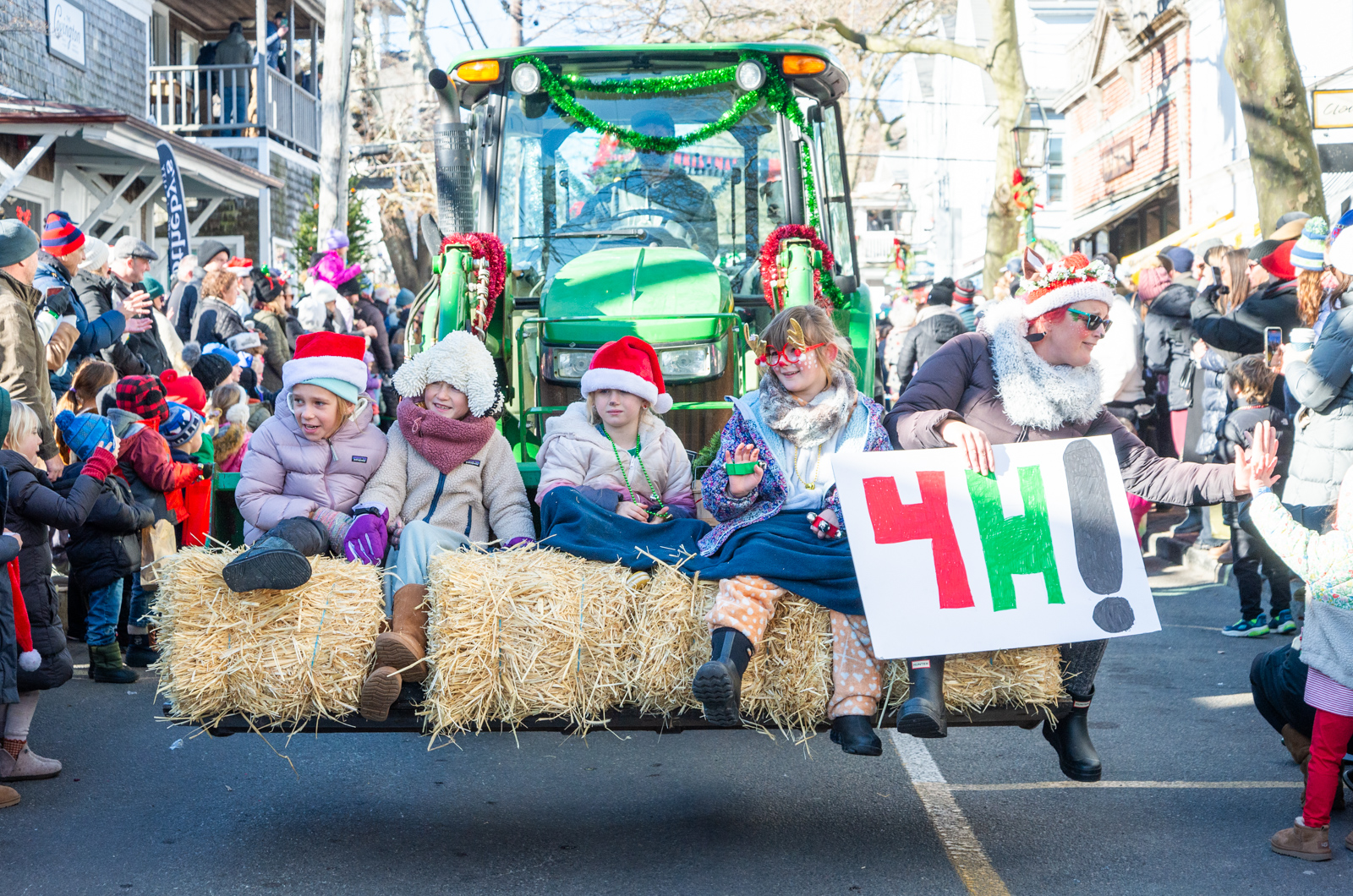The 4H club rests their feet mid-parade.