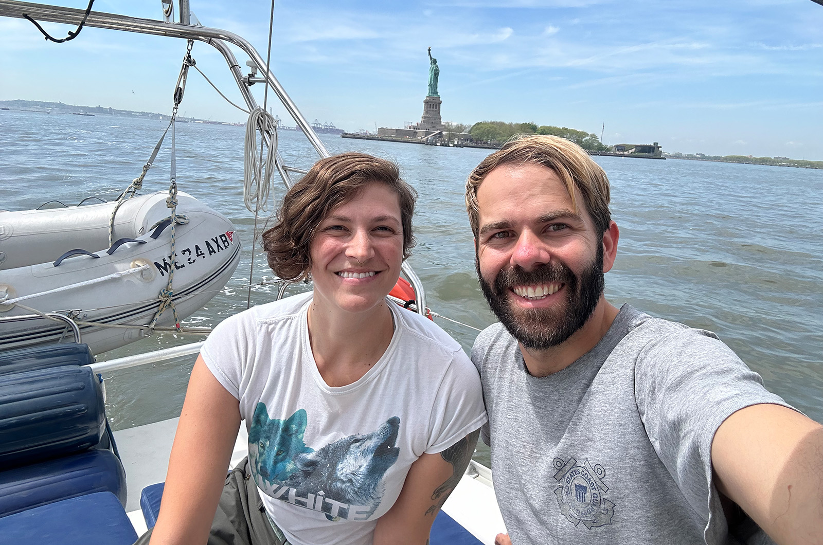 Entering New York City harbor.
