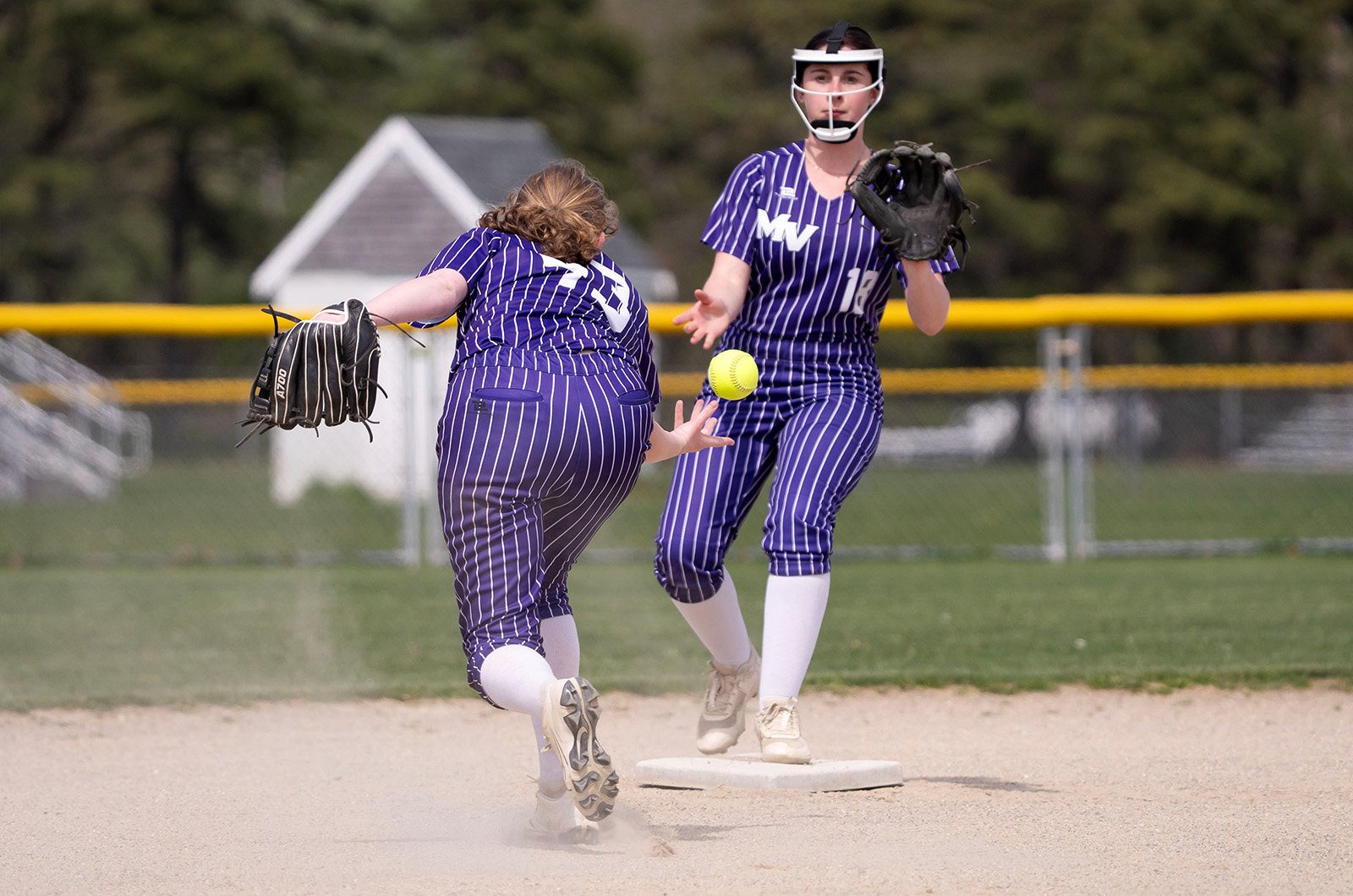 Making the heads-up play at the base.