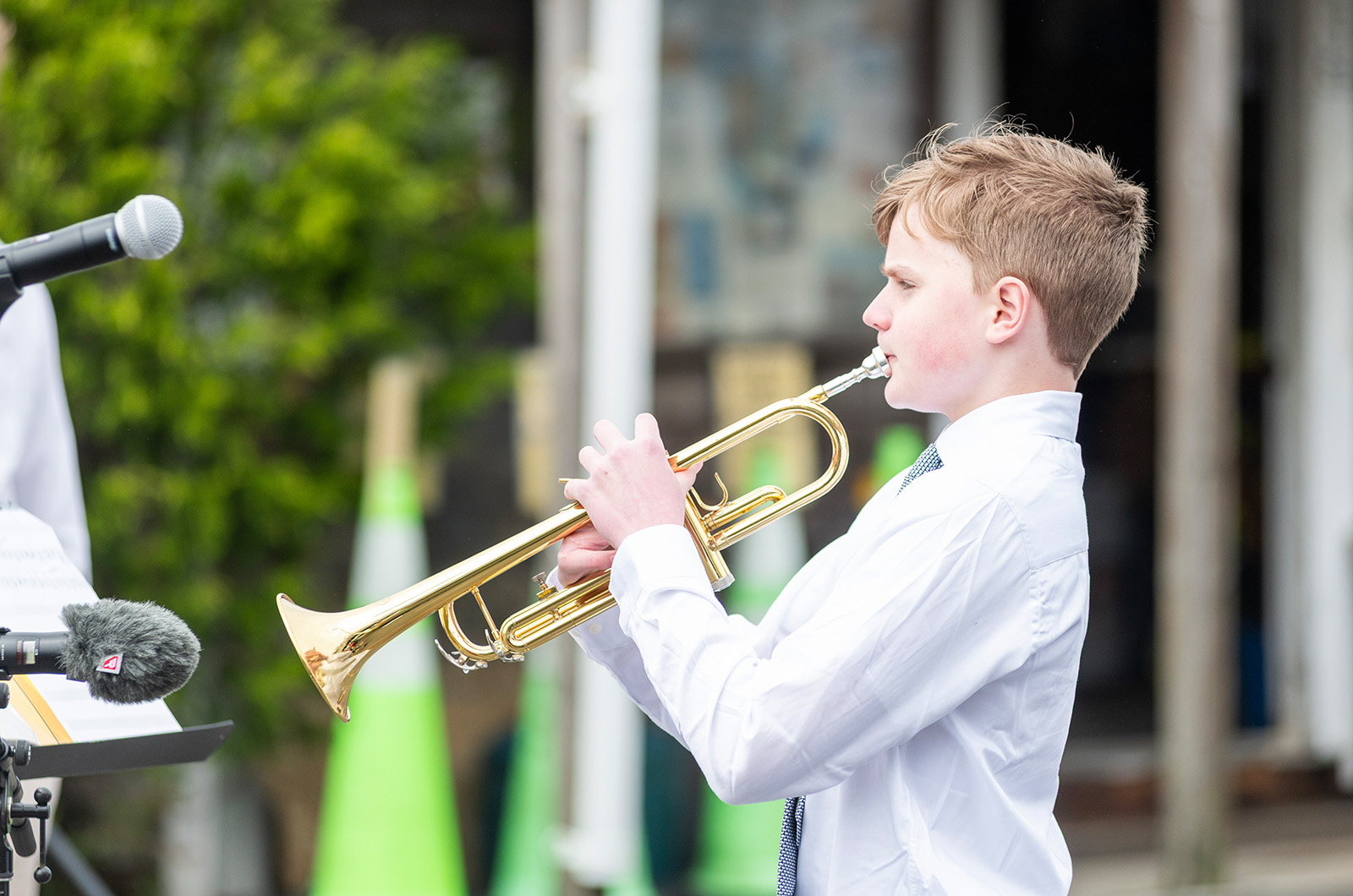 Isaac Winters plays Taps.