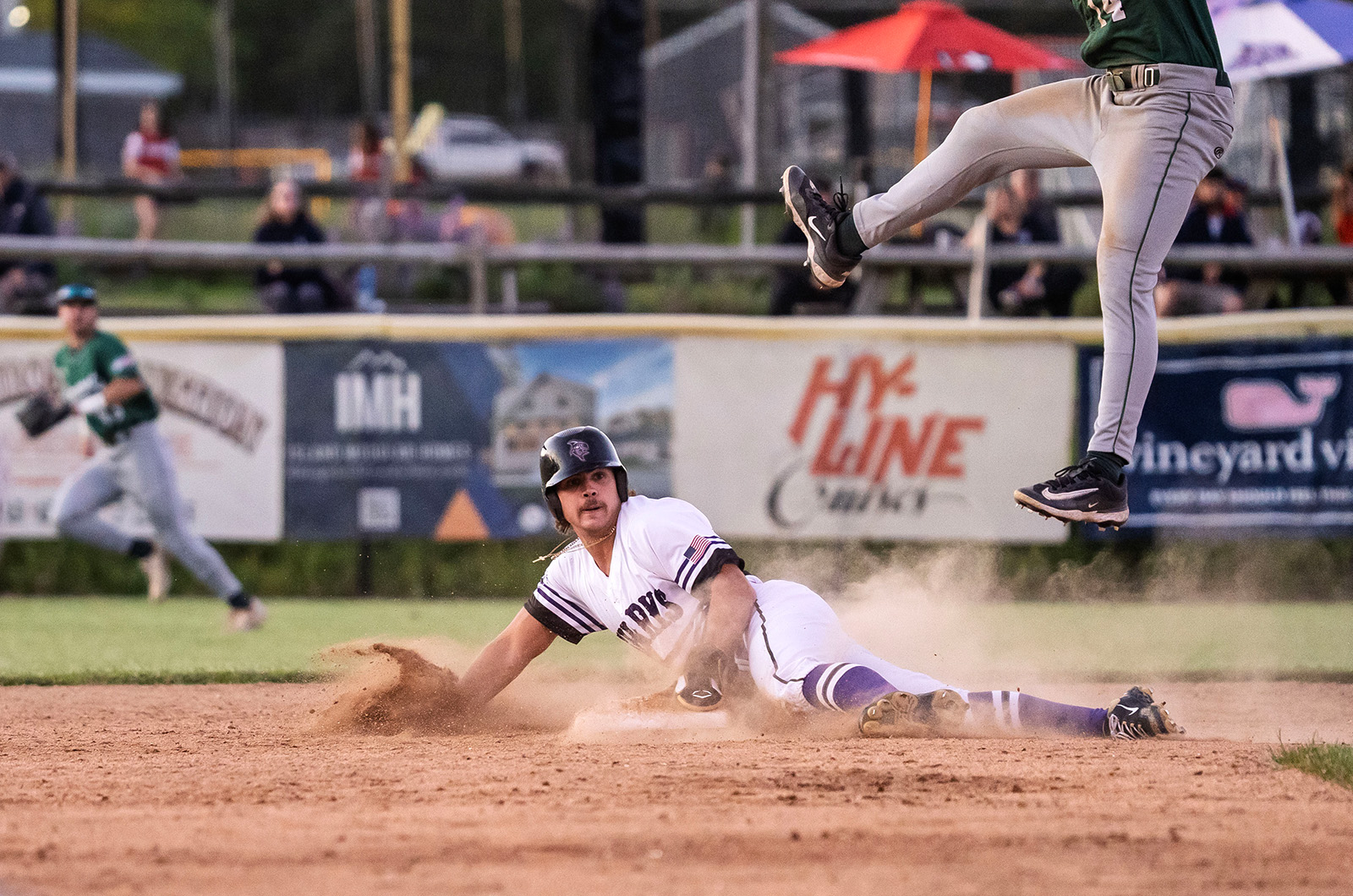 Safe at second base.