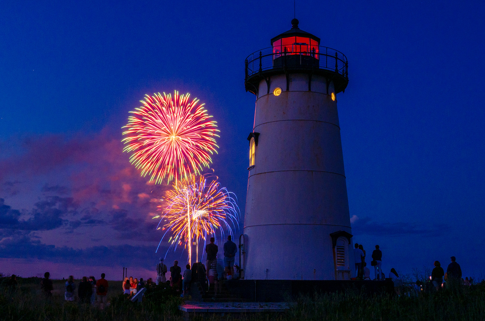 Fireworks illuminate Edgartown.