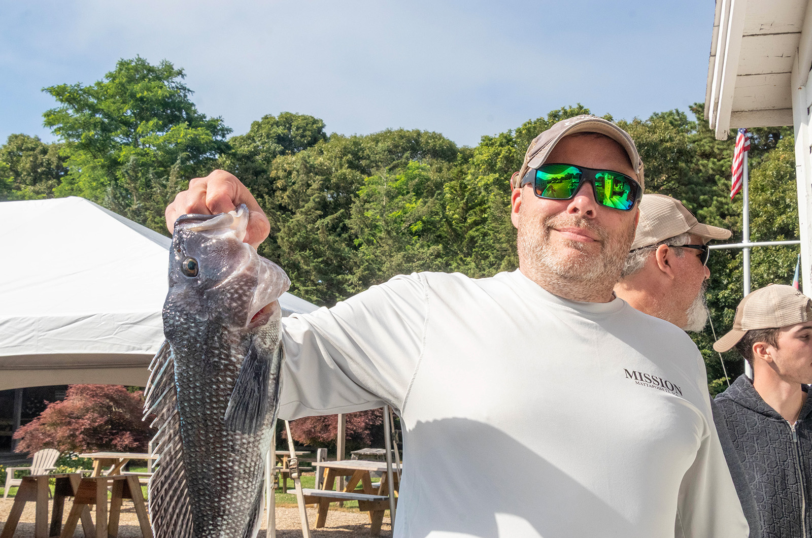 A nice sea bass to weigh in.