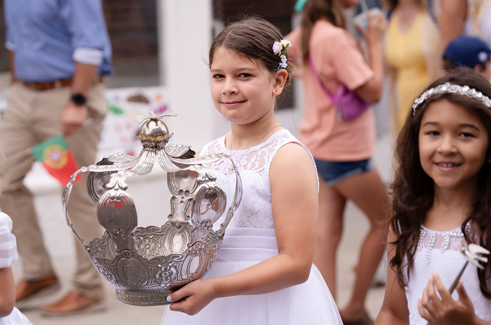 Megan Azendes carries the crown through Oak Bluffs.
