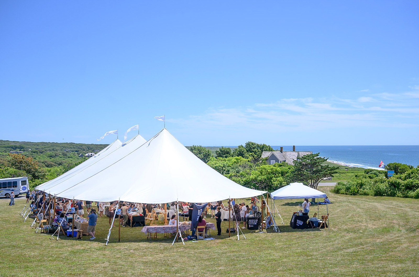The big top is set up in the Aquinnah circle.