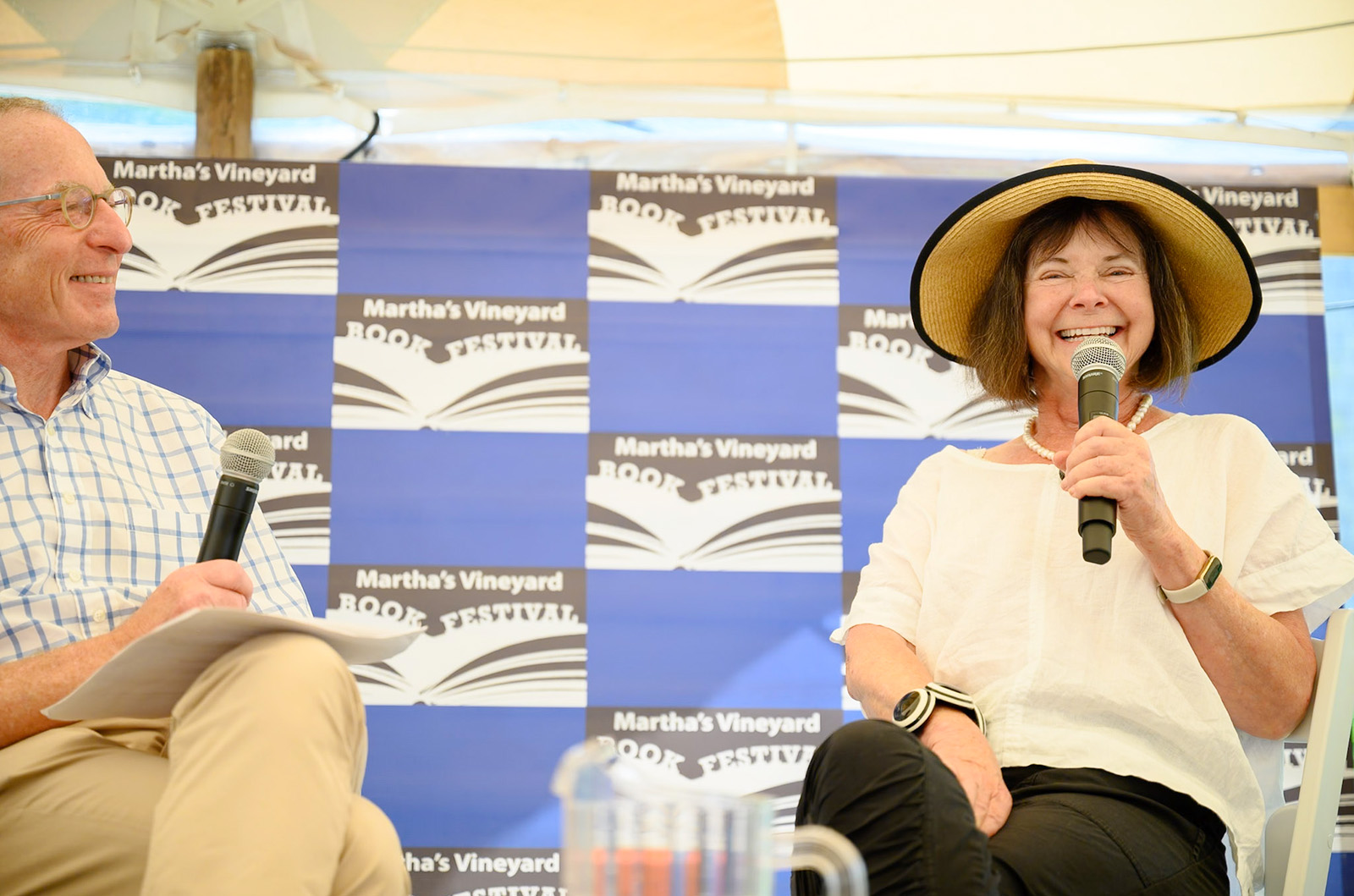 Vineyard author Geraldine Brooks speaks with Lanny Breuer.