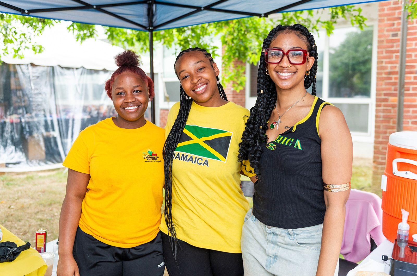 Iquan Mitchell, Tahirah Waite, Oshantay Waite with Vineyard Caribbean Cuisine.