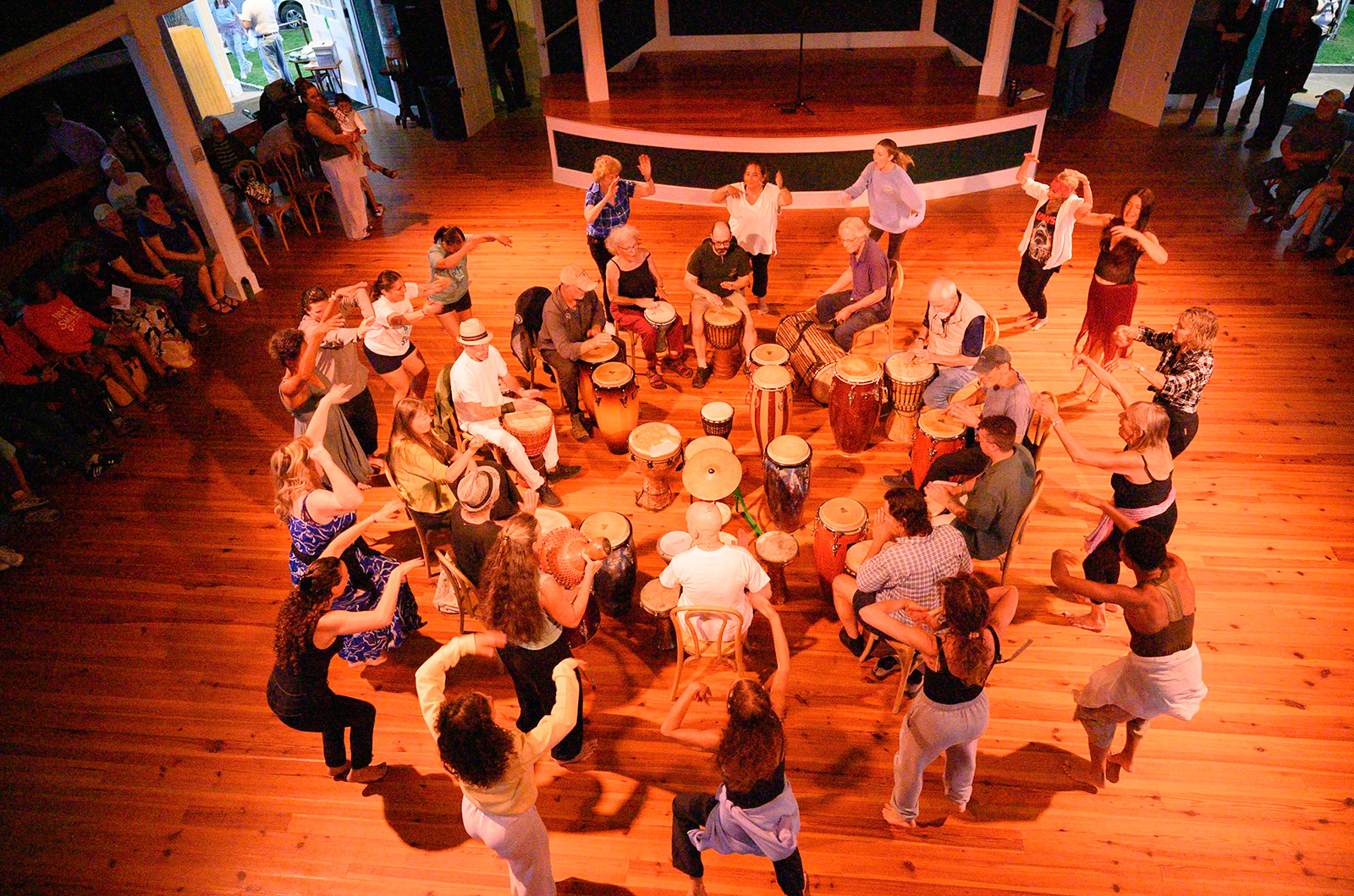 A drum circle to open the night.