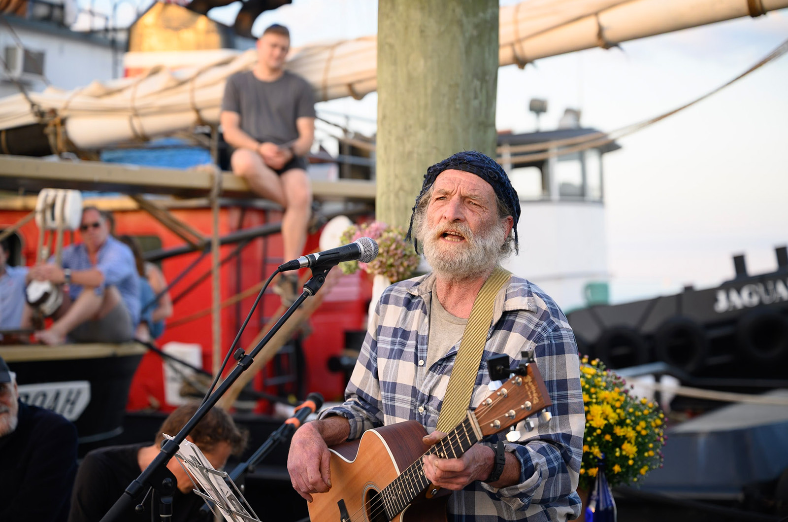 Joe Keenan adds his voice and music to event. 