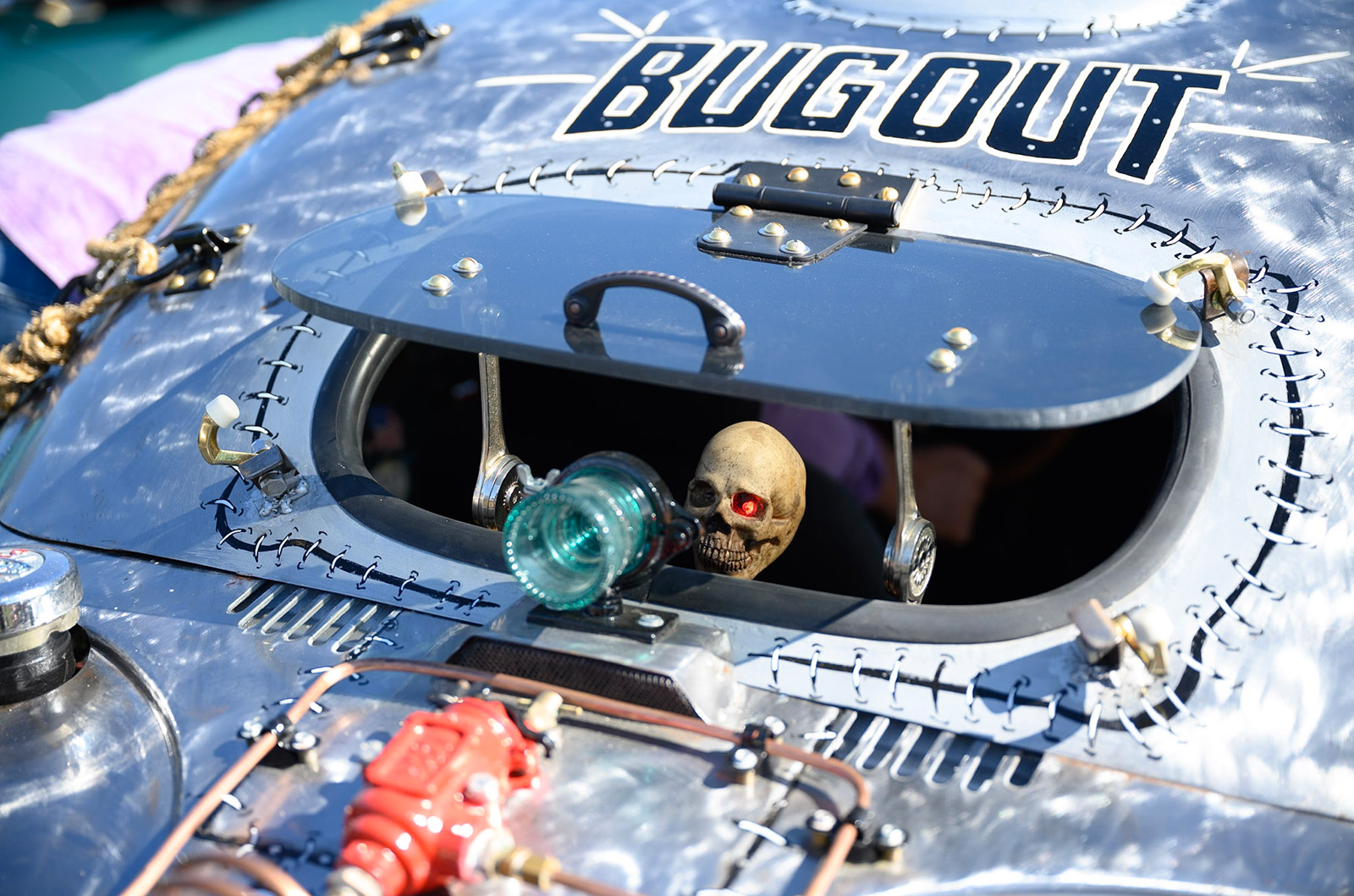 Detail of Charles Giordano's custom VW Bug.