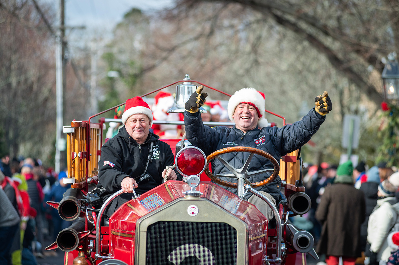 The Oak Bluffs Fire Department brought good cheer.