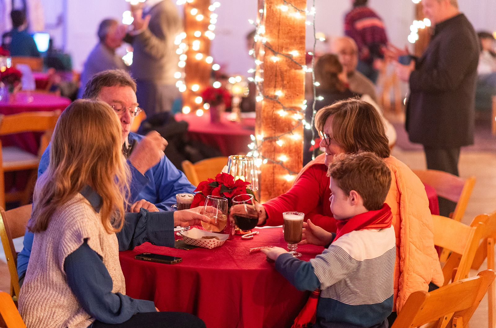 A convivial atmosphere was on display in the grange hall.