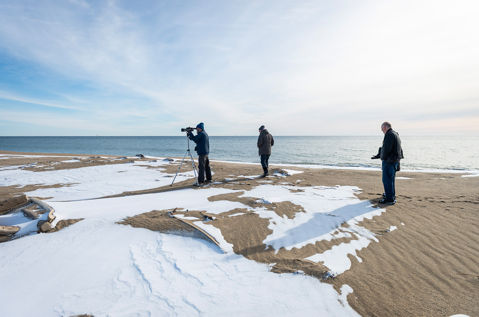On the beach near Oyster Pond.