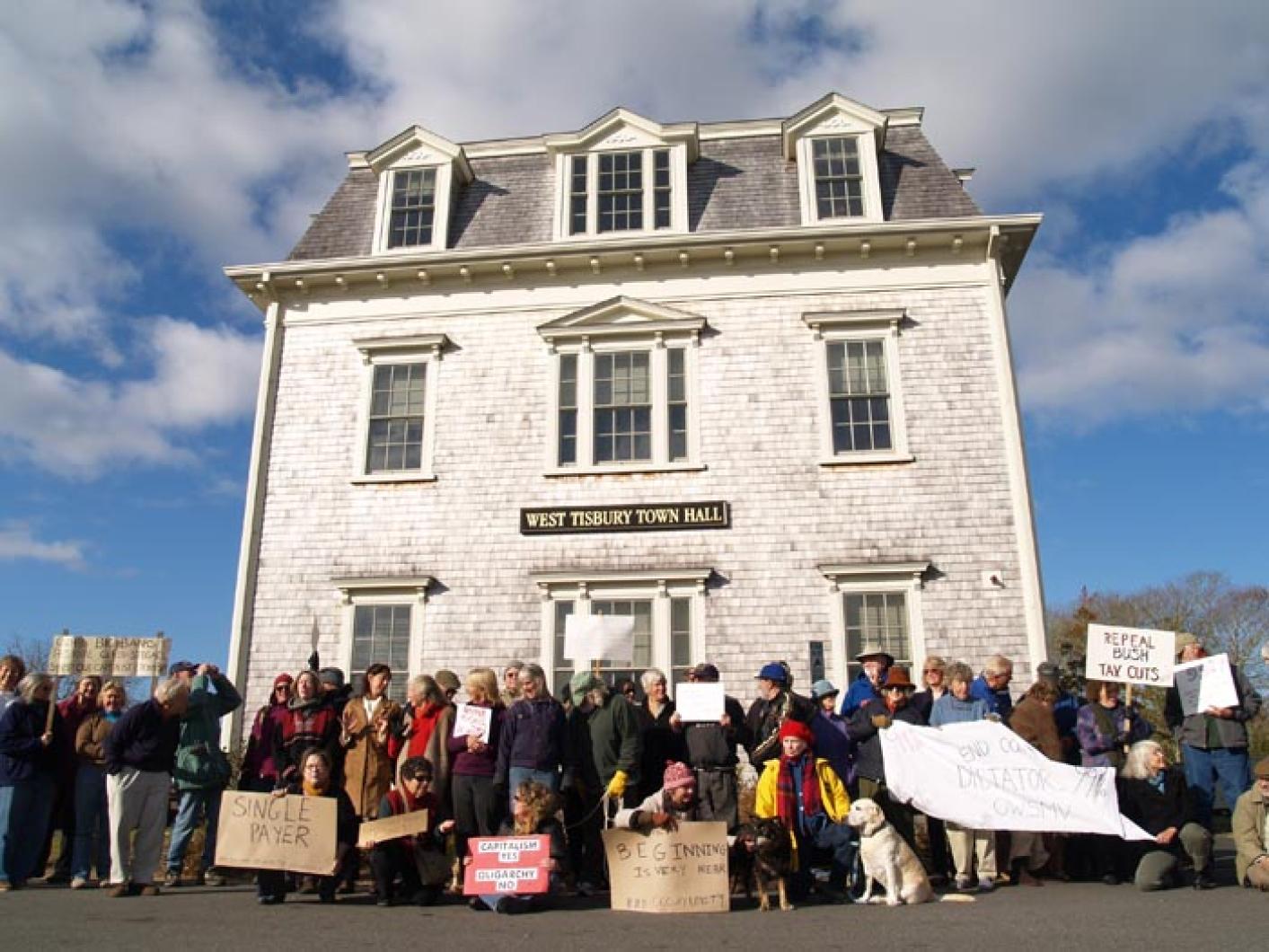 protesters west tisbury town