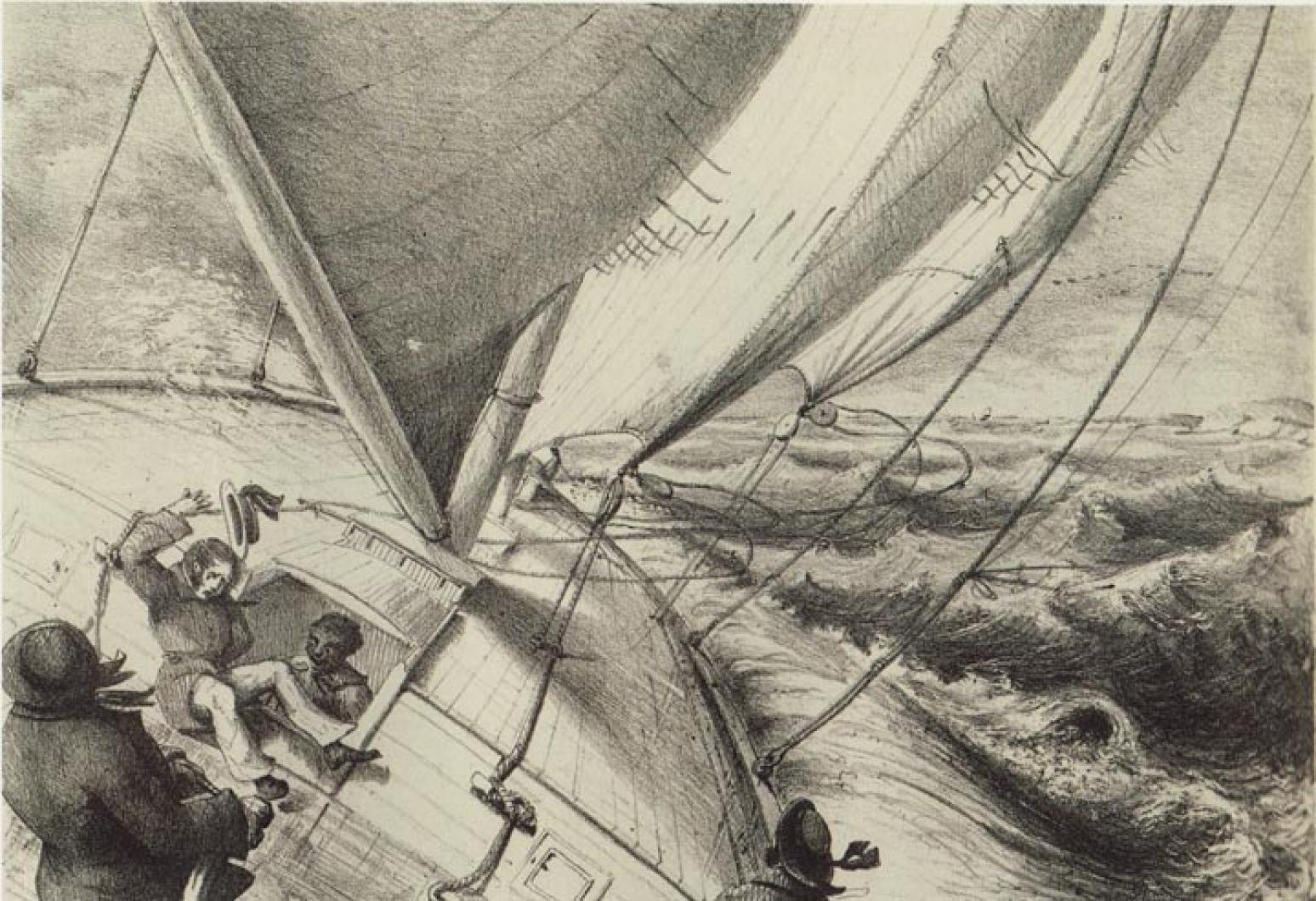 BW boat sailing