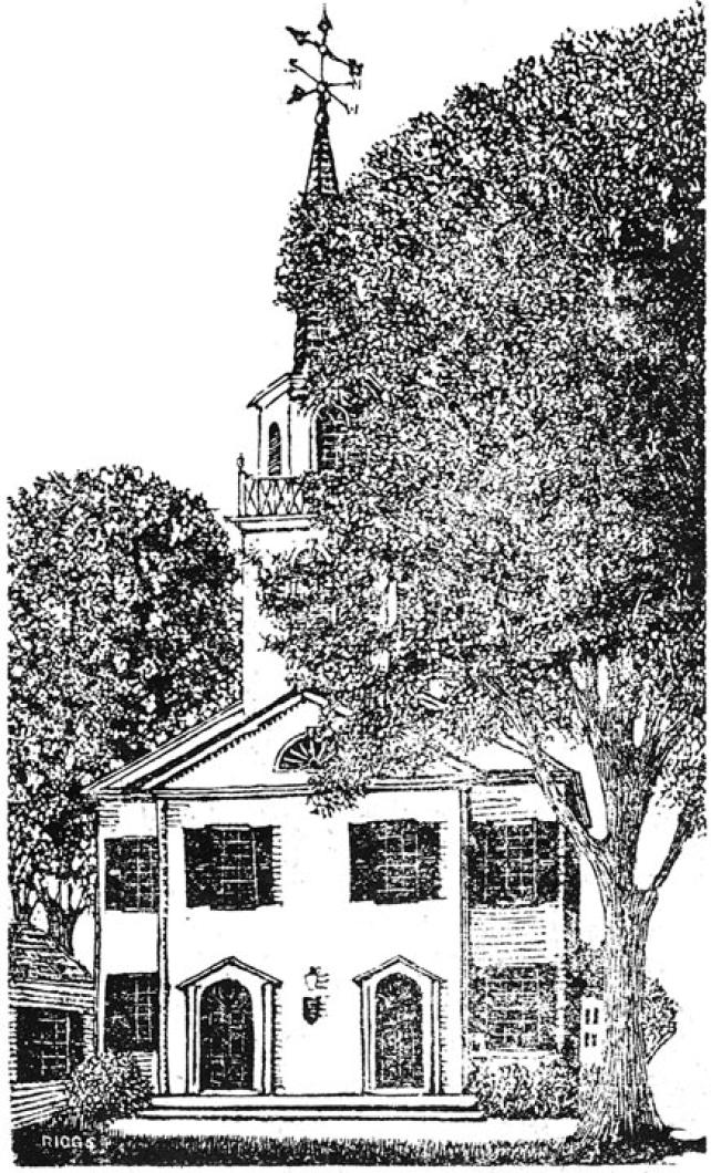 West Tisbury church woodcut