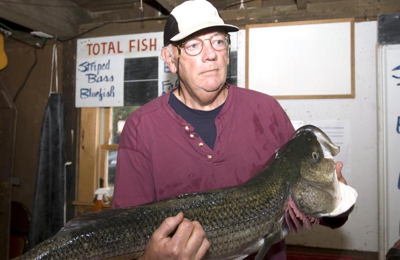 George Moran with striper