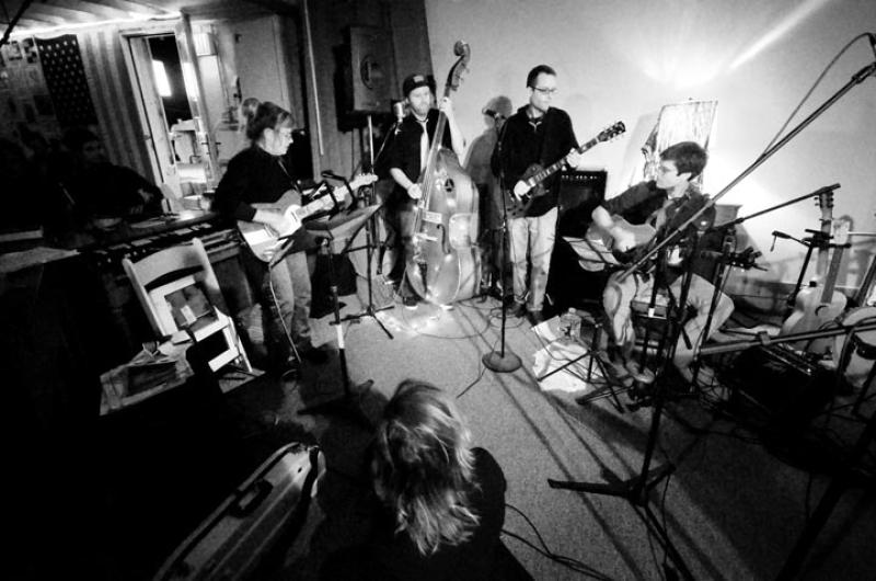 music band instruments jam BW
