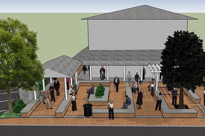 A drawing of the proposed bus stop without some of the trees.