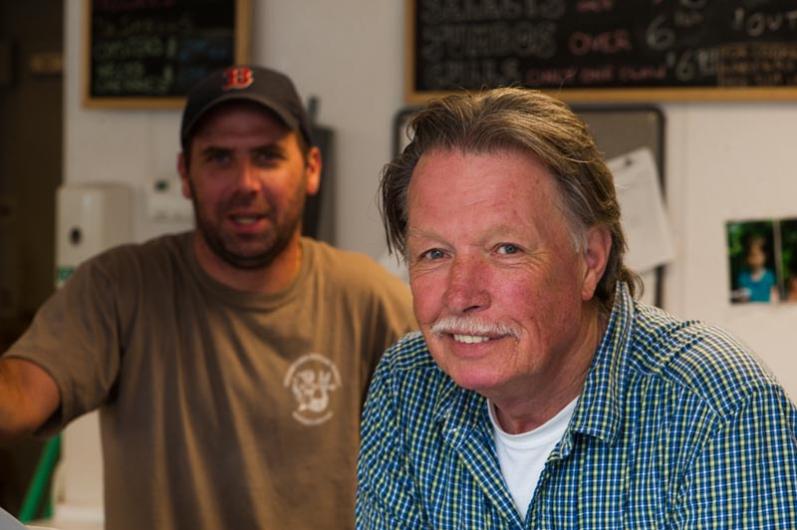 Owner Danny Louis Larsen and TJ Giegler of Edgartown Seafood