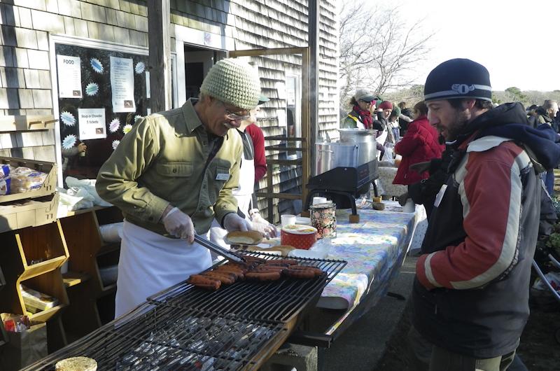 "tube steaks" served hot from the grill