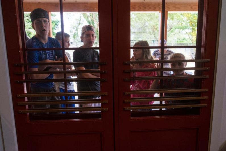 Patrons await the official opening of the Katama General Store