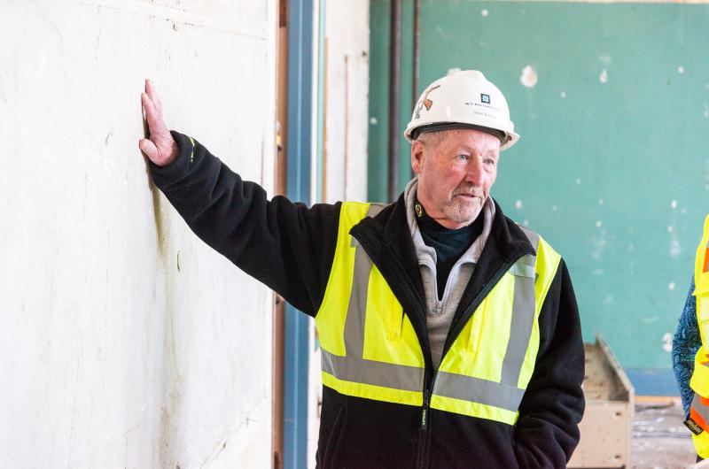 Steve Brenner discusses various stages of the demolition.