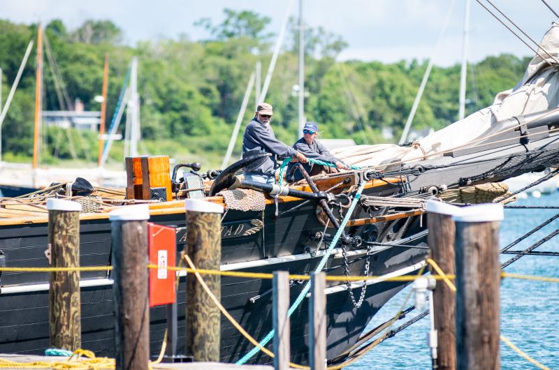 Lines are secured and adjusted.