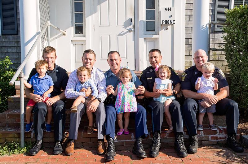 2019 - From left: Seth Harlow and Gunner, James Hagerty and William, Dustin Shaw and Lowen, Jeff LaBell and Lark, Tim Millerick and Julian.