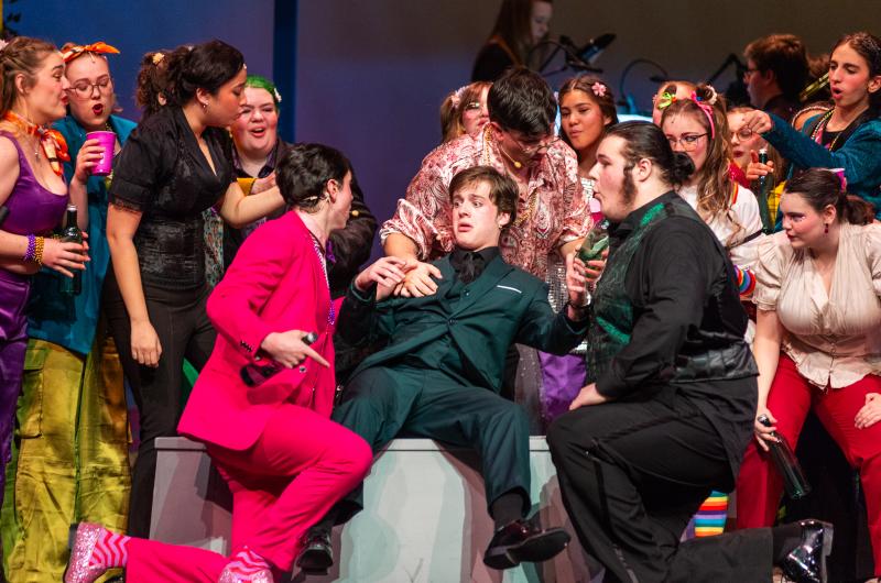Everyone tells Malvolio (Aiden Weiland) "You're the worst!"