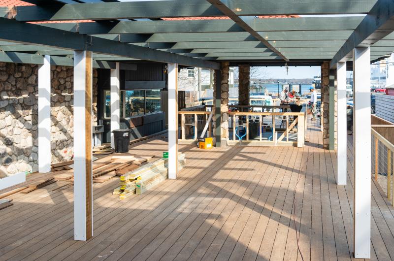 Seating area for the new taqueria, El Barco.