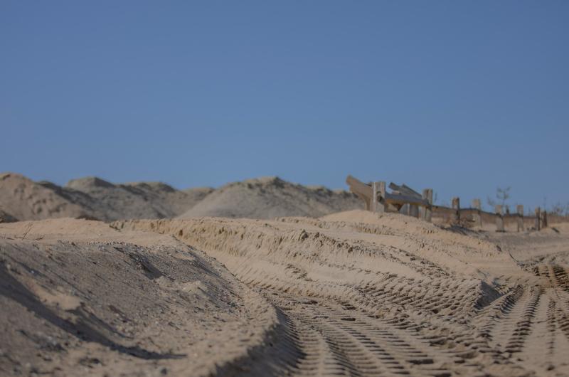 Heavy equipment is at work on South Beach.
