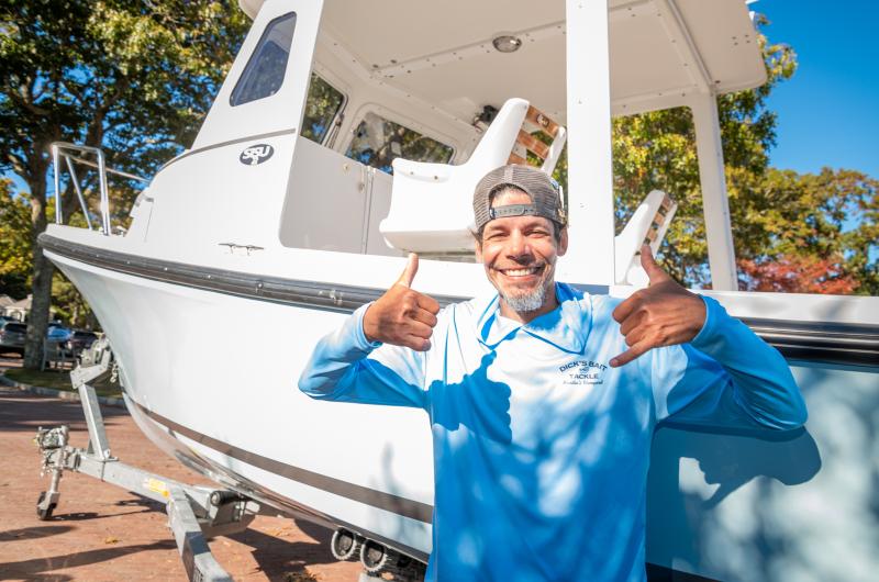 Carmelo Torres with his new boat.