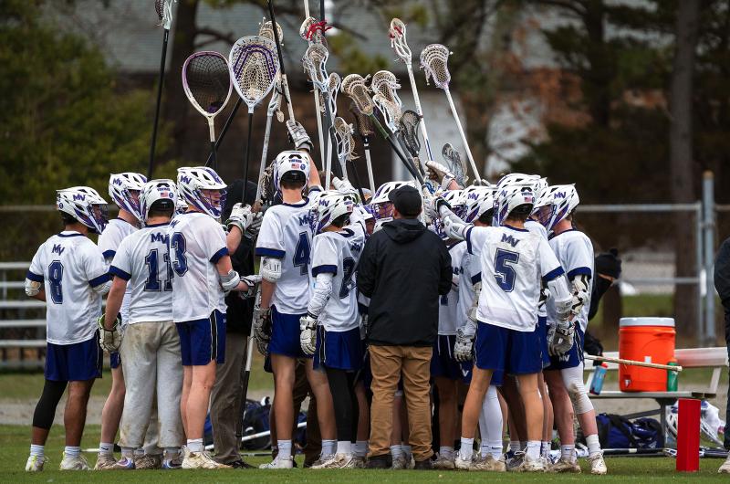 Team unity for MVRHS boys lacrosse team.