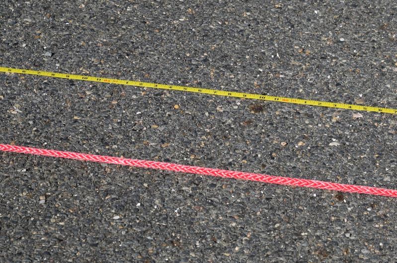 Measuring the lines.